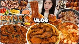 순두부열라면&amp;김밥으로 시작해서 엽닭으로 끝나는 한식돼지 욕망의 먹방, 먹방 브이로그! 아구찜 먹방, 마산 3대 돼지갈비 먹방, 참치김밥 먹방, 엽기닭도리탕 먹방 VLOG